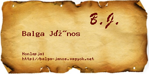 Balga János névjegykártya